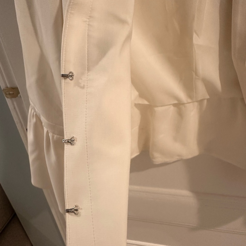 White Ruffled Women's Jacket - Picture 5 of 6